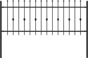 vidaXL Tüskés kerítés Fekete 200 x 130 cm Porszórt acél
