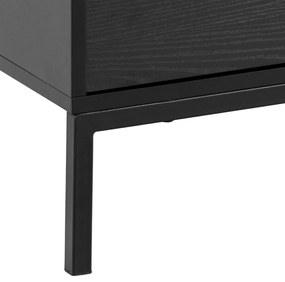 Fekete TV-állvány kőrisfa dekorral 140x45 cm Seaford – Actona