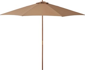 Outsunny Napernyő Ø 300 cm, UV védelemmel ellátott napernyő, Erkély napernyő, akácfából készült strandernyő, Stabil piaci napernyő, Napvédelem strandh