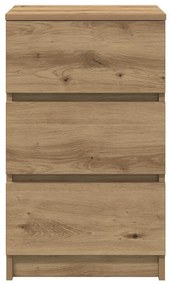 vidaXL 2 db kézműves tölgy éjjeliszekrények 3 fiókkal 39x35x65 cm