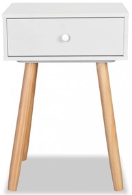 2 db fehér, tömör fenyőfa éjjeliszekrény 40 x 30 x 61 cm