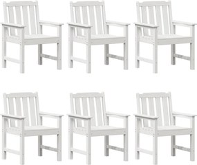 vidaXL Kerti Szék 6 pcs Fehér 65.5 x 59 x 88 cm Polietilén