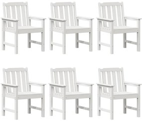 vidaXL Kerti Szék 6 pcs Fehér 65.5 x 59 x 88 cm Polietilén