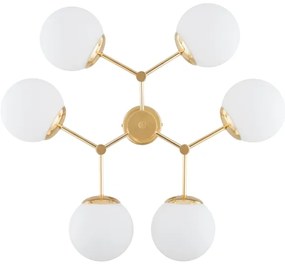 Csillár rúdon FOTON 6xE14/40W/230V arany/fehér