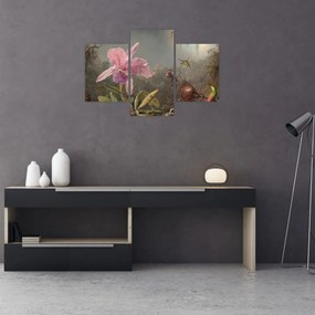 Kép - Martin Johnson Heade, Cattleya Orchid and Three Hummingbirds, reprodukciók (90x60 cm)