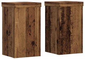 2 db antik fa színű szerelt fa növénytartó állvány 10x10x18 cm