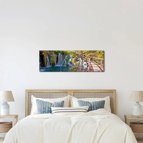 Kép - Bejárat a vízesésekhez (órával) (90x30 cm)