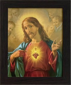 VĂĄszonkĂ©p 30x25 JĂ©zus Krisztus JĂ©zus SzĂve Keret Wenge