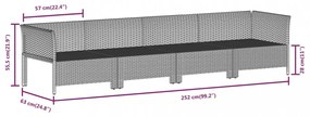 vidaXL 11 részes szürke polyrattan kerti ülőgarnitúra párnákkal