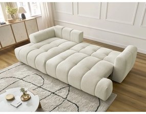 Bézs kinyitható-tárolóhelyes sarokkanapé (bal oldali-heverő résszel) Fuji – Bobochic Paris