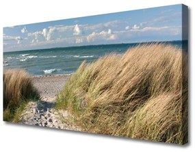 Vászonfotó Beach Sea Grass Landscape 100x50 cm