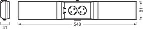 Osram - Dimmelhető LED szekrény alatti lámpa dugaljakkal UNDERCABINET LED/10W/230V fekete