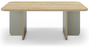 Világoszöld-natúr színű dohányzóasztal tölgyfa dekoros asztallappal 56x100 cm Hillary – Marckeric