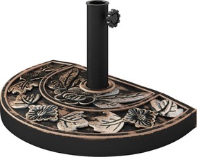 Outsunny Rozsdamentes Acél Napsütötte Napernyő Állvány Fogantyúkkal, Félköríves Napernyő Tartó, Napernyő Súly Napernyőknek Ø3.8-Ø4.8 cm, Erkélyre, Ter