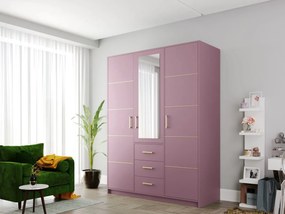 Ruhásszekrény Lenona II D3 (szilva + arany) (tükörrel). 1105775