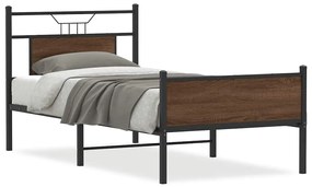barna tölgy színű szerelt fa ágykeret matrac nélkül 80x200 cm