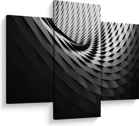Absztrakt kép - fekete-fehér spirál (90x60 cm)