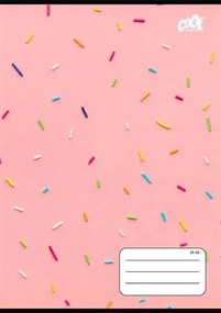Füzet, tűzött, A5, vonalas, 32 lap, 4-8. osztály, COOL BY VICTORIA Sweet pink, 21-32 (ISVFC95)