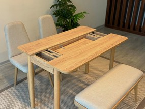 Étkezőgarnitúra(Kihúzható asztal, szék) (4 db) Vina Mini 01 1005 - Tölgy, Krém