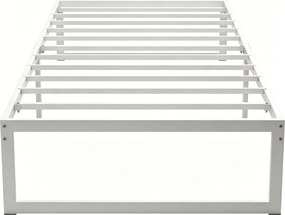 HOMCOM fém ágykeret ágyneműtartóval, 32,5 cm profil, acél lécek, csendes és egyszerű összeszerelés – 90 × 200 cm matrac, fehér | Aosom