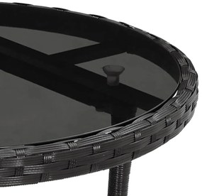 vidaXL 5 részes fekete polyrattan kerti bisztrógarnitúra párnákkal