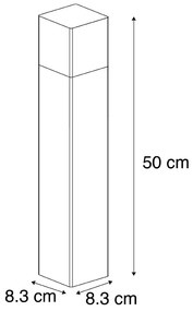 Kültéri talp fekete opál üveggel 50 cm földbe szúrható és kábelcsatlakozóval - Denmark