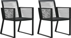 vidaXL 2 db fekete PVC rattan kerti szék