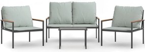 vidaXL 4 részes antracitszürke acél kerti ülőgarnitúra párnákkal
