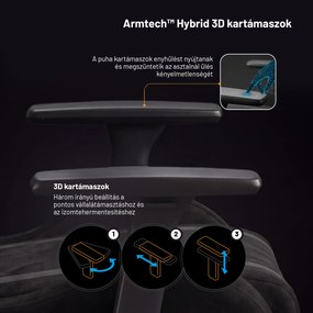 Szövet gamer szék fekete Diablo X-Horn 2.0 Burned Black Normal