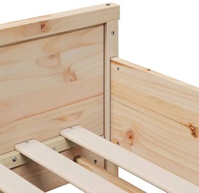 Ágykeret matracmal fejtámlával Barna 80 x 200 cm Tömör fenyőfa