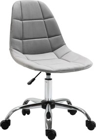 Vinsetto Forgószék, Ergonomikus és Állítható Karfa Nélkül, Szürke, 59x59x81-91cm | Aosom