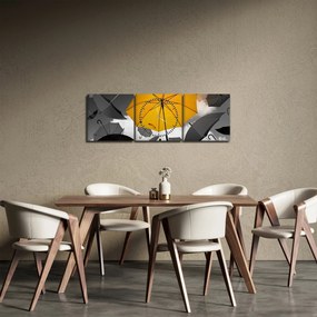 Egy sárga esernyő képe (órával) (90x30 cm)