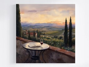 Canvas Vászonkép Tájkép Olaszország Toszkána Terasz Bor Chianti 40x40
