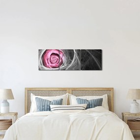 Kép - Absztrakt rózsa, fukszia (órával) (90x30 cm)