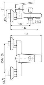 RAV Slezák CO154.5Z - Fürdőkád csaptelep COLORADO fényes arany