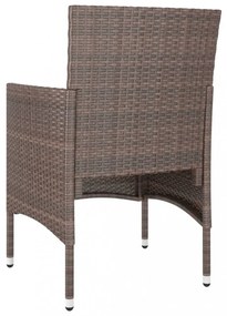 4 részes barna kerti polyrattan szék- és zsámolyszett