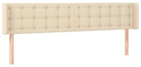 krémszínű szövet LED-es fejtámla 163 x 16 x 78/88 cm