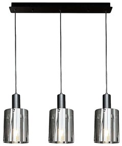 Csillár zsinóron ARCADIA 3xE27/60W/230V fekete/füstös