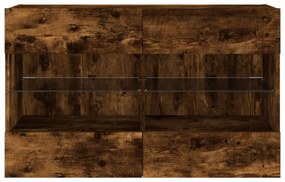 füstös tölgy színű fali TV-szekrény LED-ekkel 98,5x30x60,5 cm