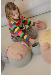 Világos rózsaszín textil játéktároló kosár ø 17x15 cm Mini Peggy the Pig – Lorena Canals