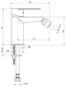 Deante BGA_030M - Bidé csaptelep ALPINIA, fényes króm