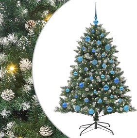 vidaXL Mű karácsonyfa 150 LED-del Zöld 150 cm PVC és Műanyag és Acél