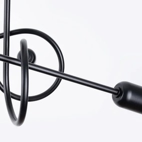 Sollux SL.1435 - Felületre szerelhető csillár  LOOP 5xE27/15W/230V fekete