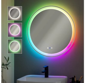 Brilagi- LED RGBW dimmelhető, beépített páramentesítő fűtéssel, háttérvilágítású tükör AVA PRO LED/18W/230V átmérő 60 cm IP44