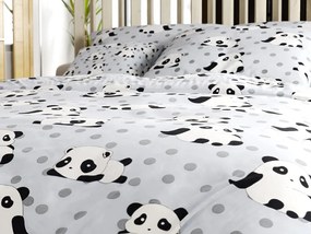 Mikroszálas ágynemű PANDA szürke Ágyneműhuzat mérete: 70 x 90 cm | 140 x 200 cm