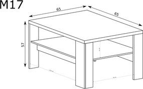 Aldabra Mediolan M-17 dohányzóasztal, hikora fa