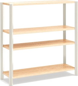 Krémszínű-világos natúr színű polcos állvány tölgyfa dekorral 126x128x43 cm Bona – Teulat