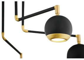 Jupiter 1987 - Csillár rúdon VILAR 6xGU10/10W/230V fekete/arany