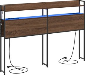 vidaXL Tároló fejtámla barna tölgy 140,5 x 15 x 98 cm Faanyag