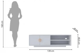 Lotta Tv állvány fehér 139cm
